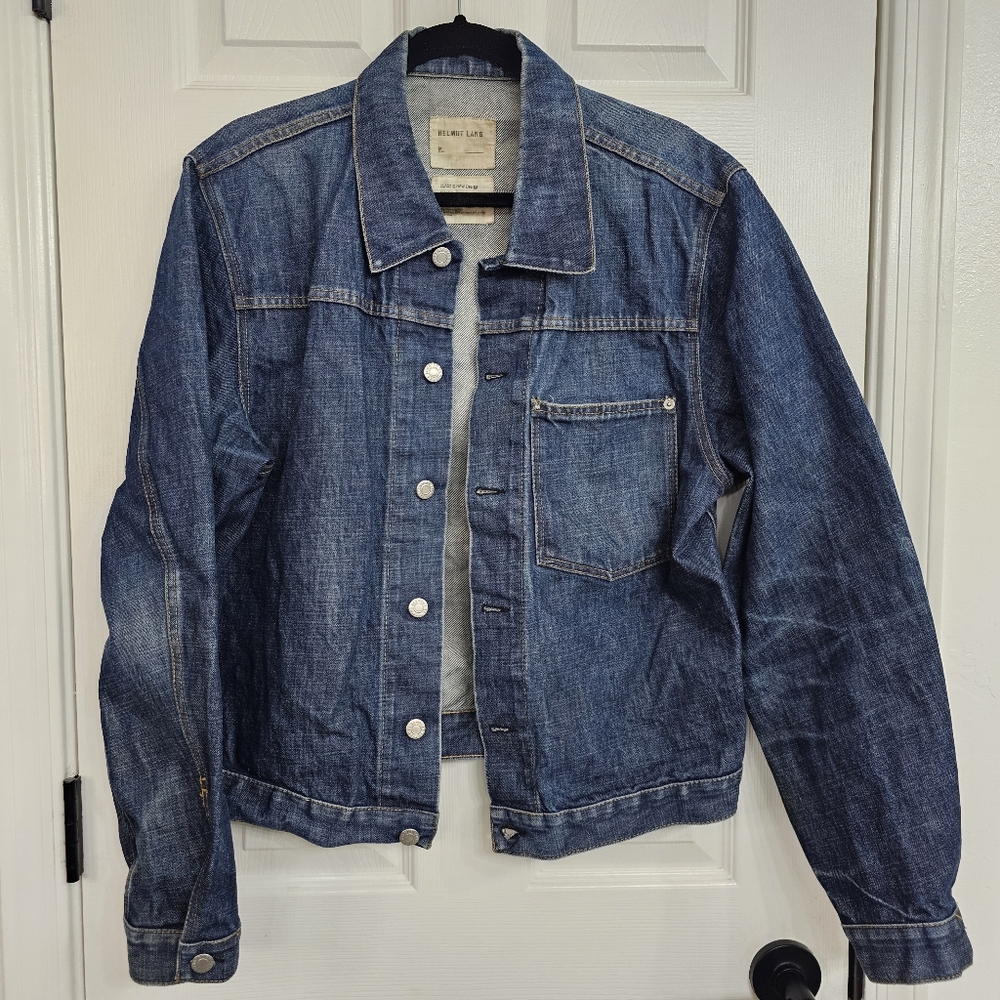 Helmut Lang - Men's Vintage Dark Blue Denim Jacket large (52 italian)